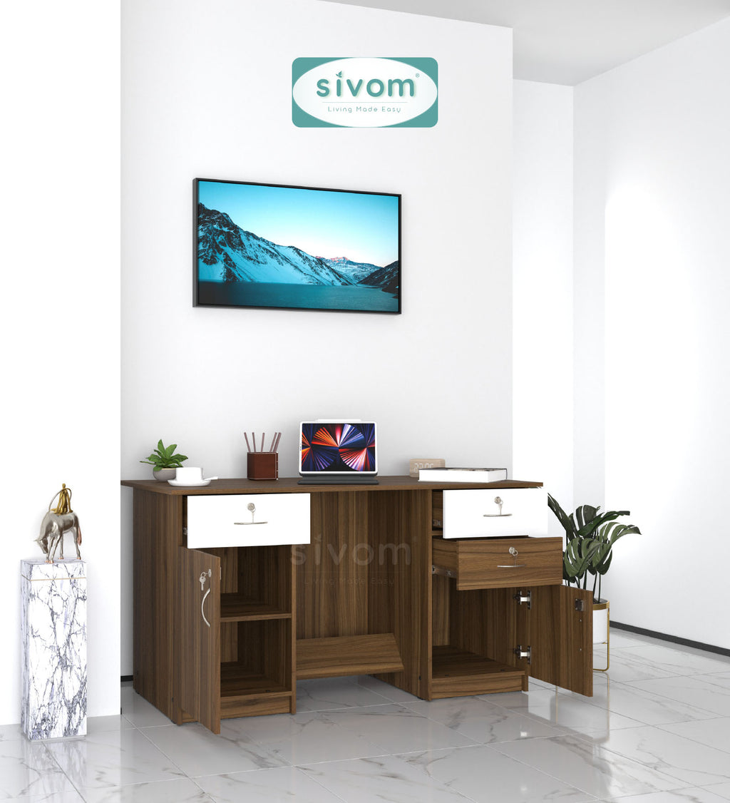 SIVOM Brook Engineered Wood Executive Desk | Elegant Design & Premium Finish