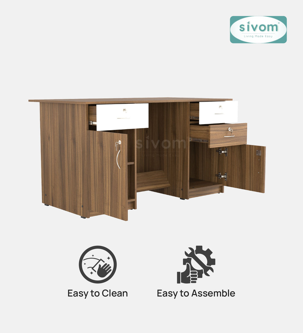 SIVOM Brook Engineered Wood Executive Desk | Elegant Design & Premium Finish