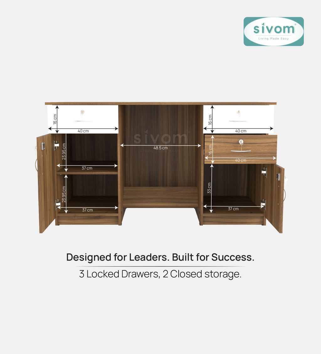 SIVOM Brook Engineered Wood Executive Desk | Elegant Design & Premium Finish