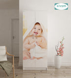 Sivom SIVOM Bubbly Digital Printed Multipurpose 2 Door Wardrobe / Spacious Shelves with Hanging Rail Engineered Wood 2 Door Wardrobe for Modern Homes | Elegant Design & Premium Finish