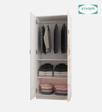Sivom SIVOM Bubbly Digital Printed Multipurpose 2 Door Wardrobe / Spacious Shelves with Hanging Rail Engineered Wood 2 Door Wardrobe for Modern Homes | Elegant Design & Premium Finish