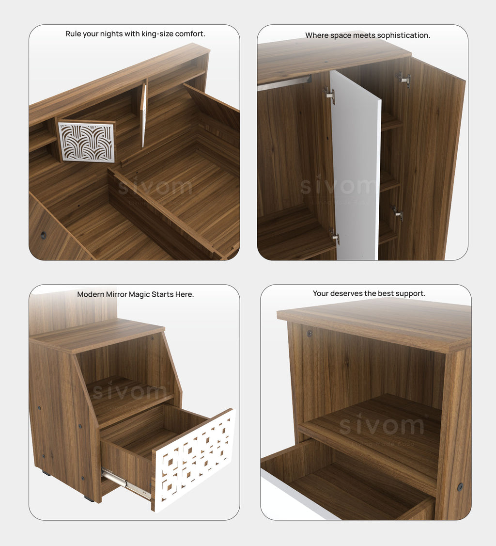 Sivom furniture Bucky King Bedroom Combo