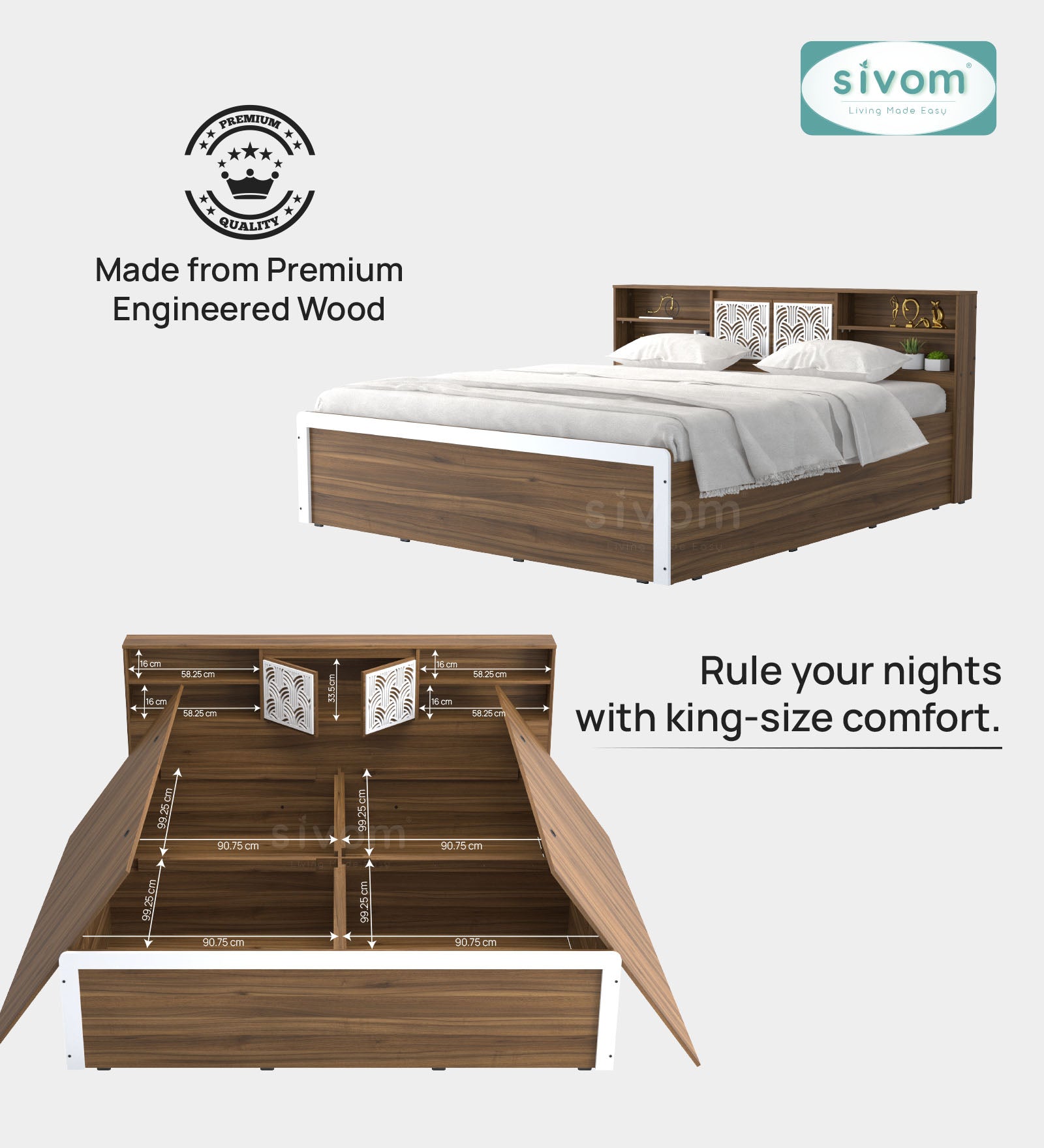Sivom furniture Bucky King Bedroom Combo