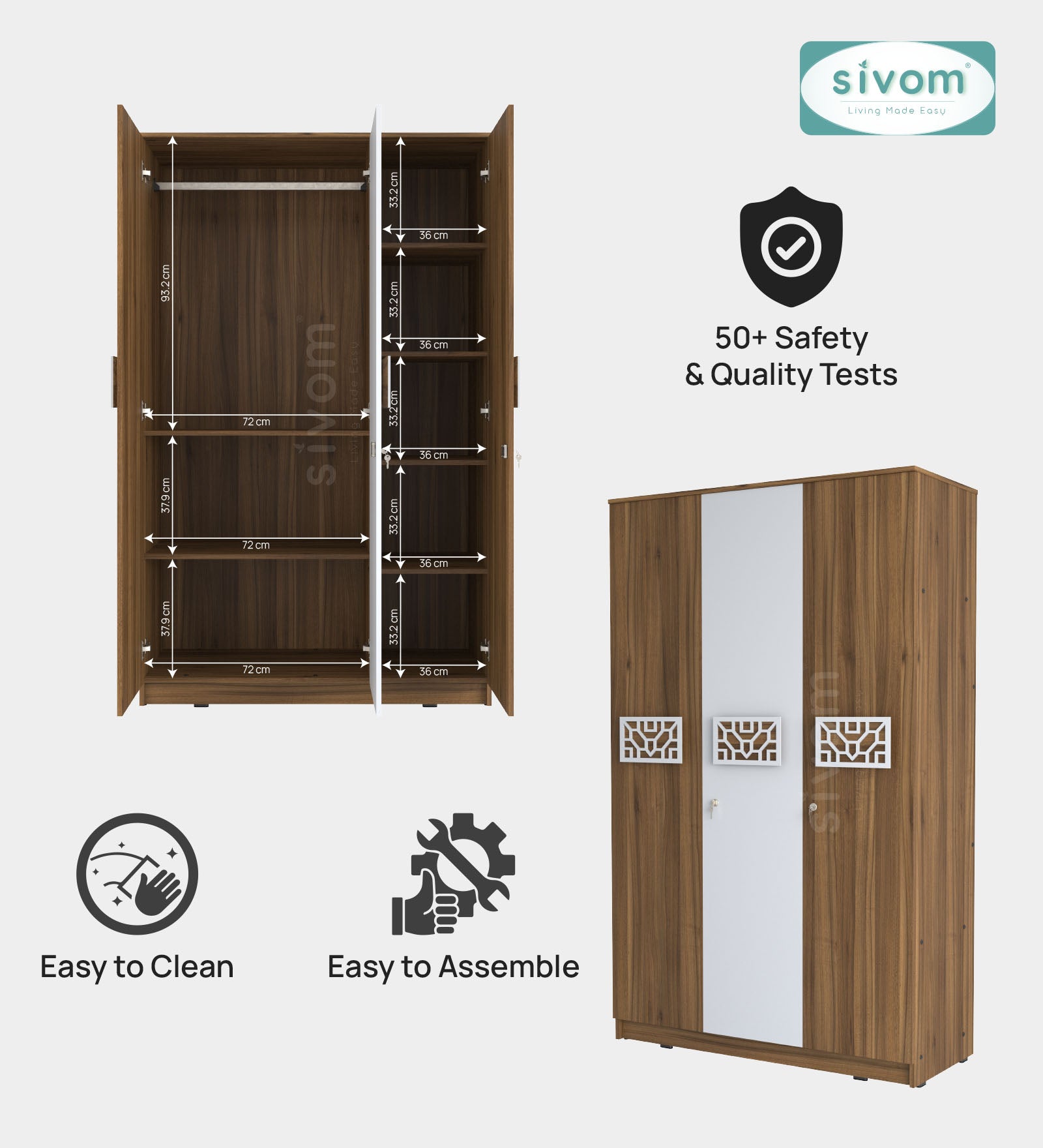Sivom furniture Bucky King Bedroom Combo