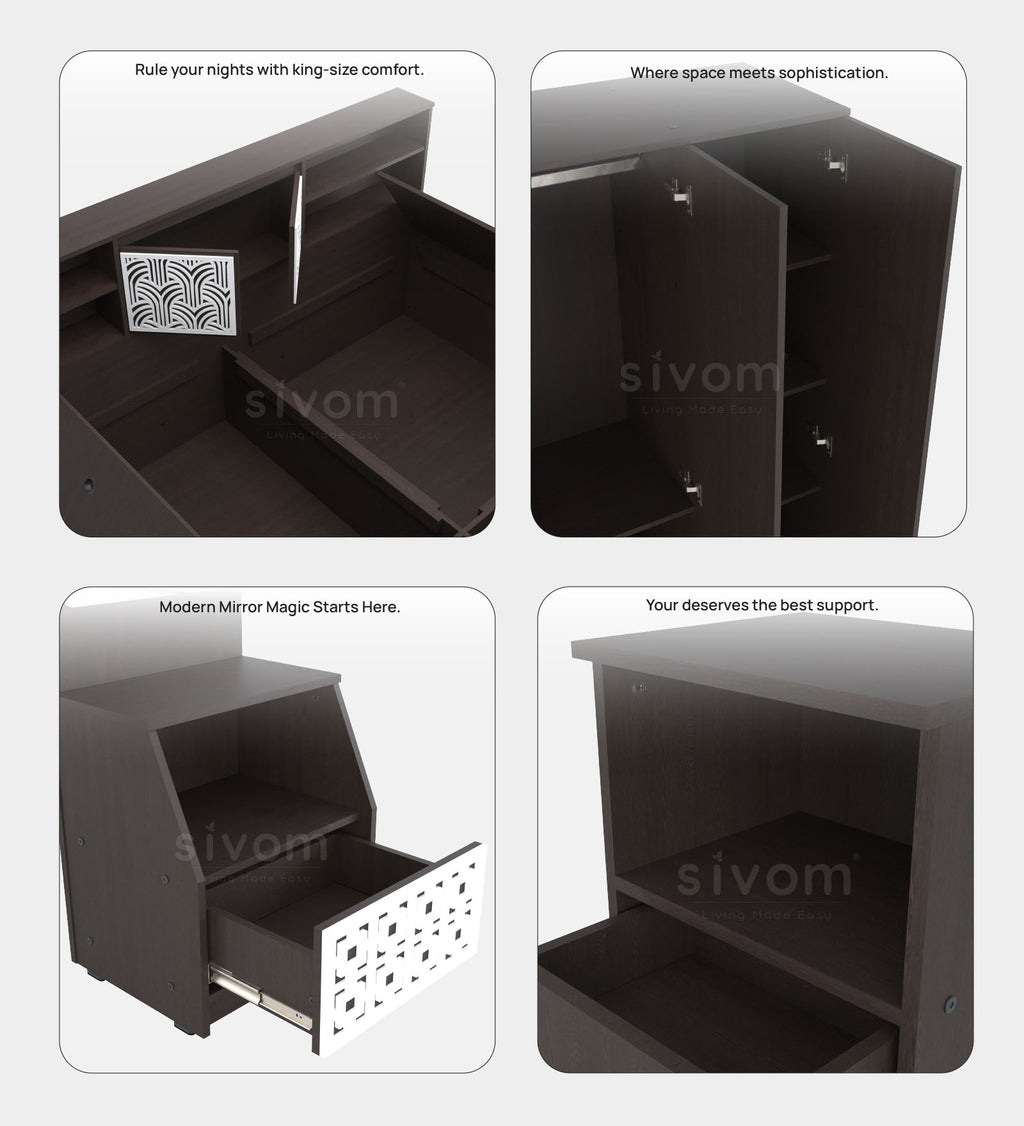 Sivom furniture Bucky King Bedroom Combo