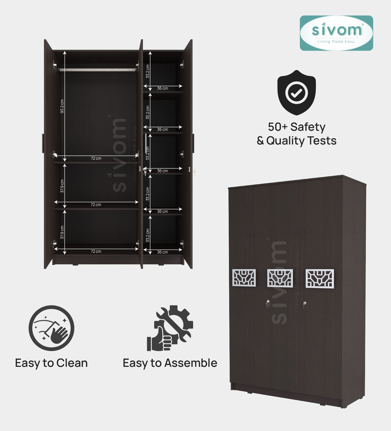Sivom furniture Bucky King Bedroom Combo