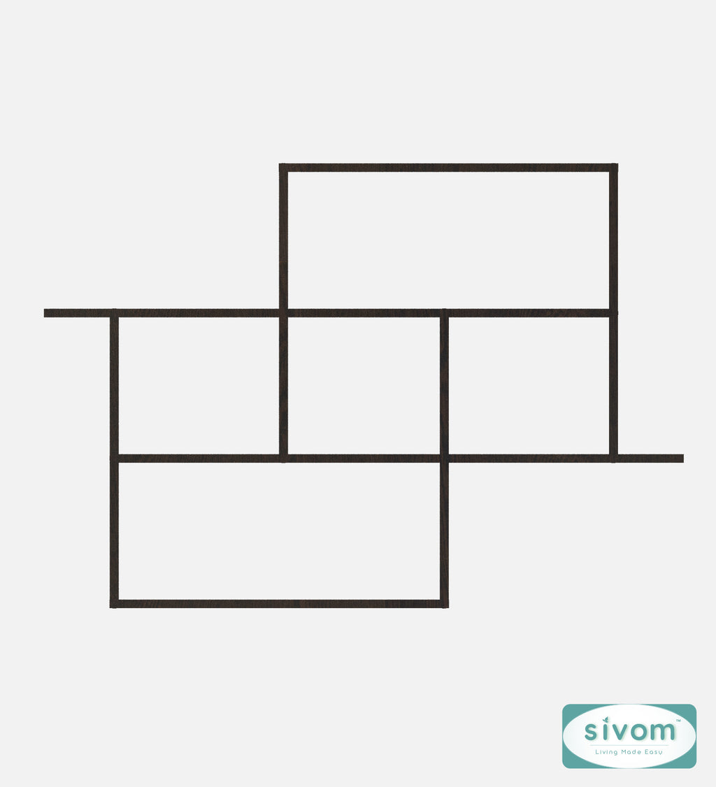 Sivom SIVOM CEDRIC Multipurpose Modular Wall Racks/Shelves/Organiser/Décor Particle Board Wall Shelf (Number of Shelves - 6, ) for Modern Homes | Elegant Design & Premium Finish