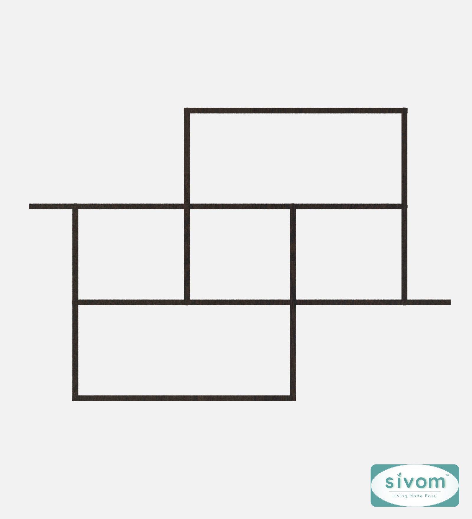 Sivom SIVOM CEDRIC Multipurpose Modular Wall Racks/Shelves/Organiser/Décor Particle Board Wall Shelf (Number of Shelves - 6, ) for Modern Homes | Elegant Design & Premium Finish