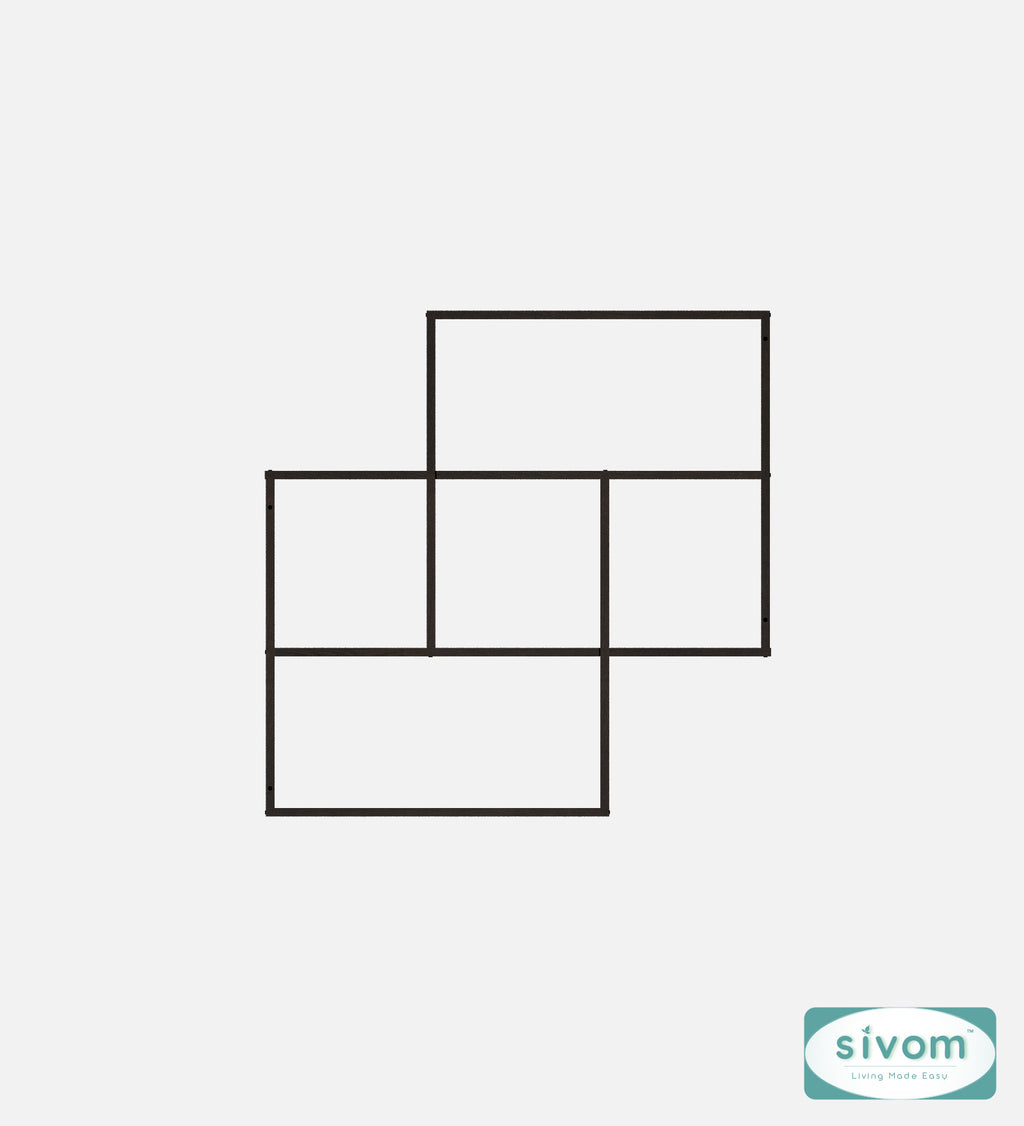 Sivom SIVOM RETICA Multipurpose Modular Wall Racks/Shelves/Organiser/Décor Particle Board Wall Shelf (Number of Shelves - 5, ) for Modern Homes | Elegant Design & Premium Finish