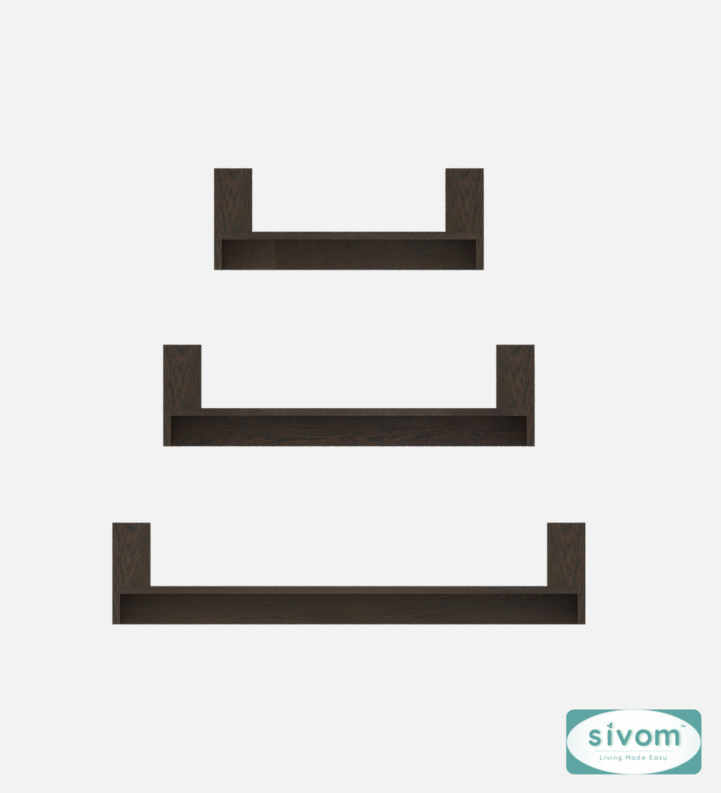 Sivom SIVOM REMI Multipurpose Modular Wall Racks/Shelves/Organiser/Décor Particle Board Wall Shelf (Number of Shelves - 3, ) for Modern Homes | Elegant Design & Premium Finish