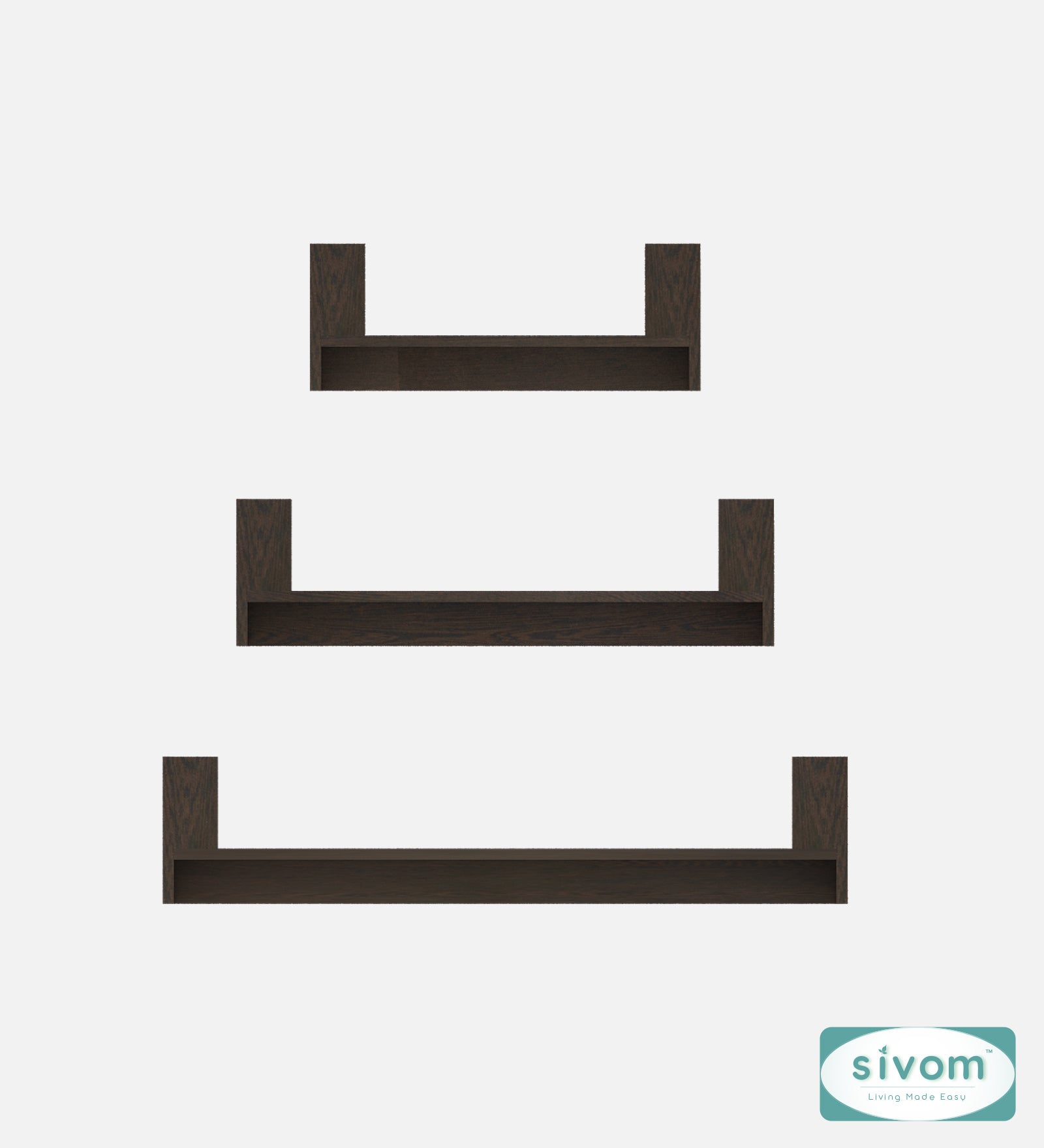 Sivom SIVOM REMI Multipurpose Modular Wall Racks/Shelves/Organiser/Décor Particle Board Wall Shelf (Number of Shelves - 3, ) for Modern Homes | Elegant Design & Premium Finish