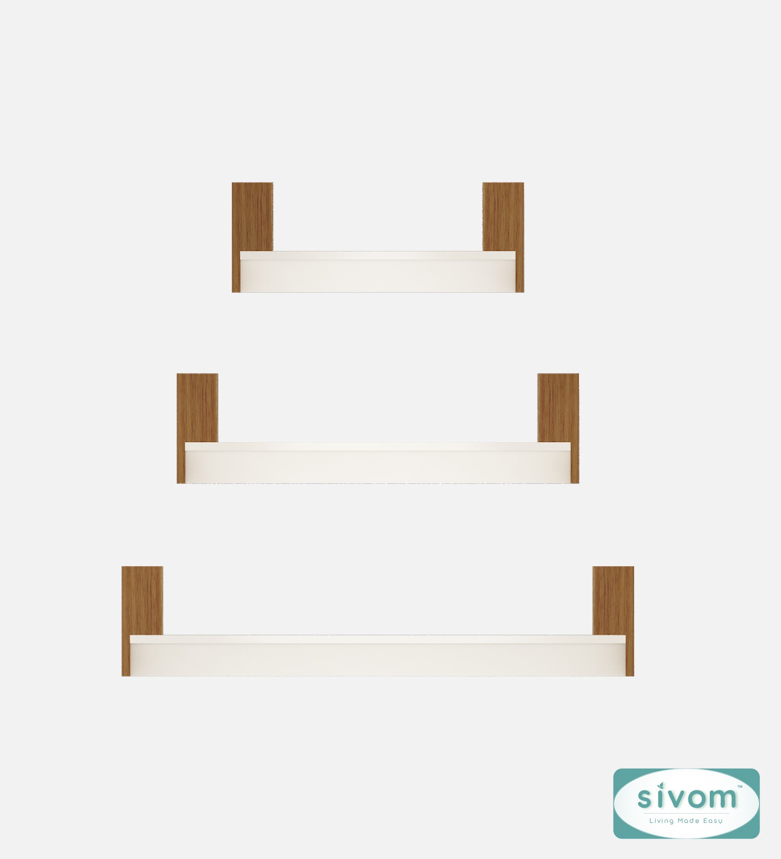 Sivom SIVOM REMI Multipurpose Modular Wall Racks/Shelves/Organiser/Décor Particle Board Wall Shelf (Number of Shelves - 3, ) for Modern Homes | Elegant Design & Premium Finish