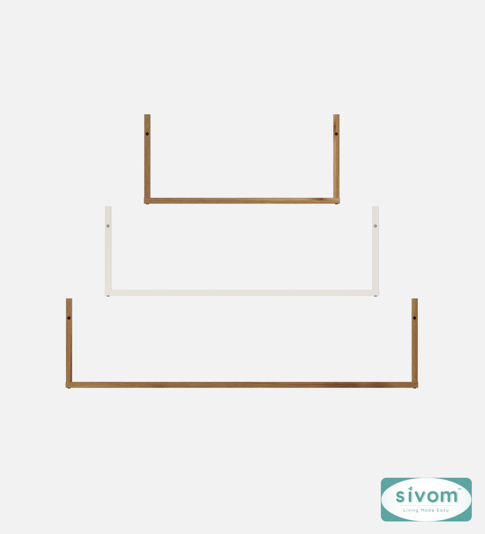 Sivom SIVOM KITE Multipurpose Modular Wall Racks/Shelves/Organiser/Décor Particle Board Wall Shelf (Number of Shelves - 3, ) for Modern Homes | Elegant Design & Premium Finish