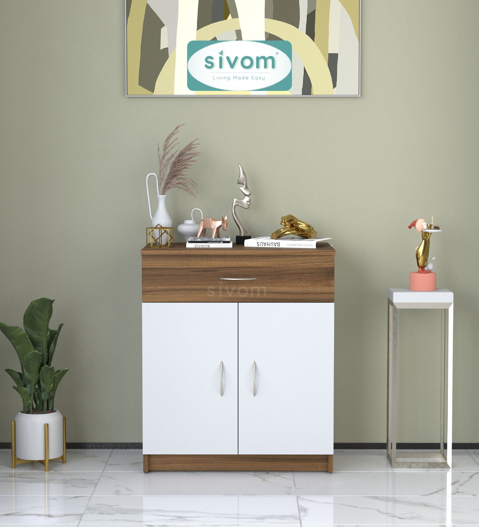 Sivom SIVOM Cabin Multipurpose Storage Unit/ Engineered Wood Free Standing Cabinet for Modern Homes | Elegant Design & Premium Finish