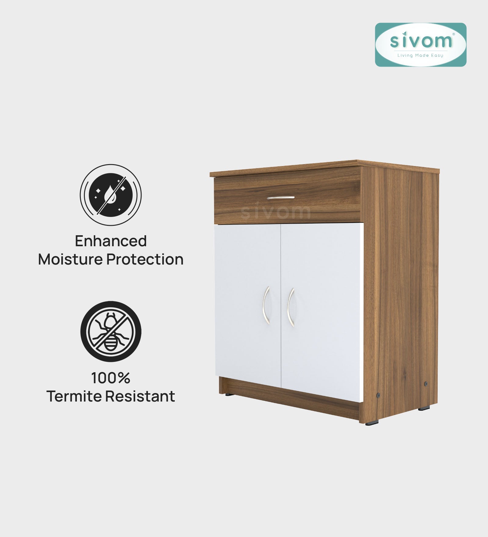 Sivom SIVOM Cabin Multipurpose Storage Unit/ Engineered Wood Free Standing Cabinet for Modern Homes | Elegant Design & Premium Finish