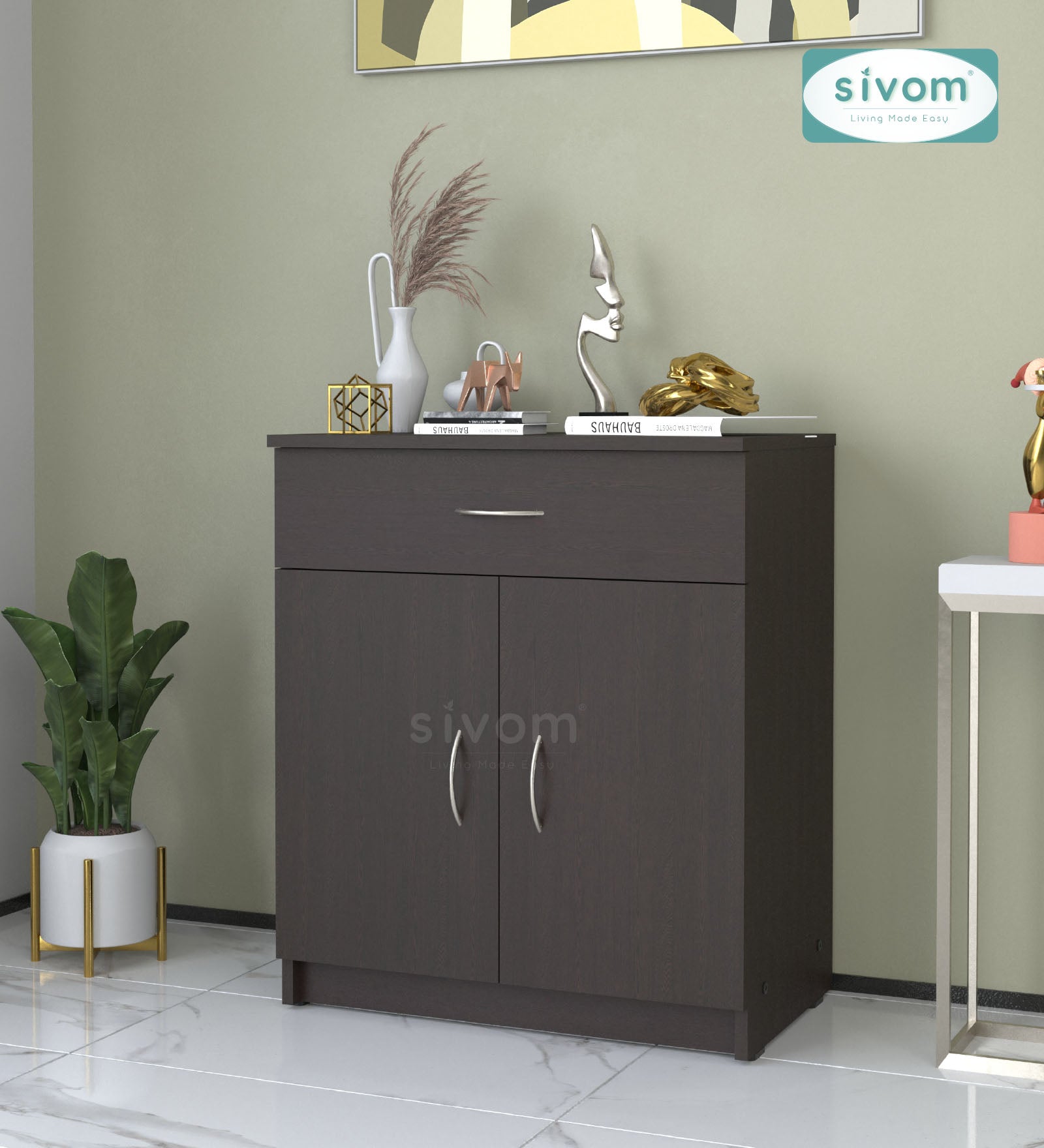 Sivom SIVOM Cabin Multipurpose Storage Unit/ Engineered Wood Free Standing Cabinet for Modern Homes | Elegant Design & Premium Finish