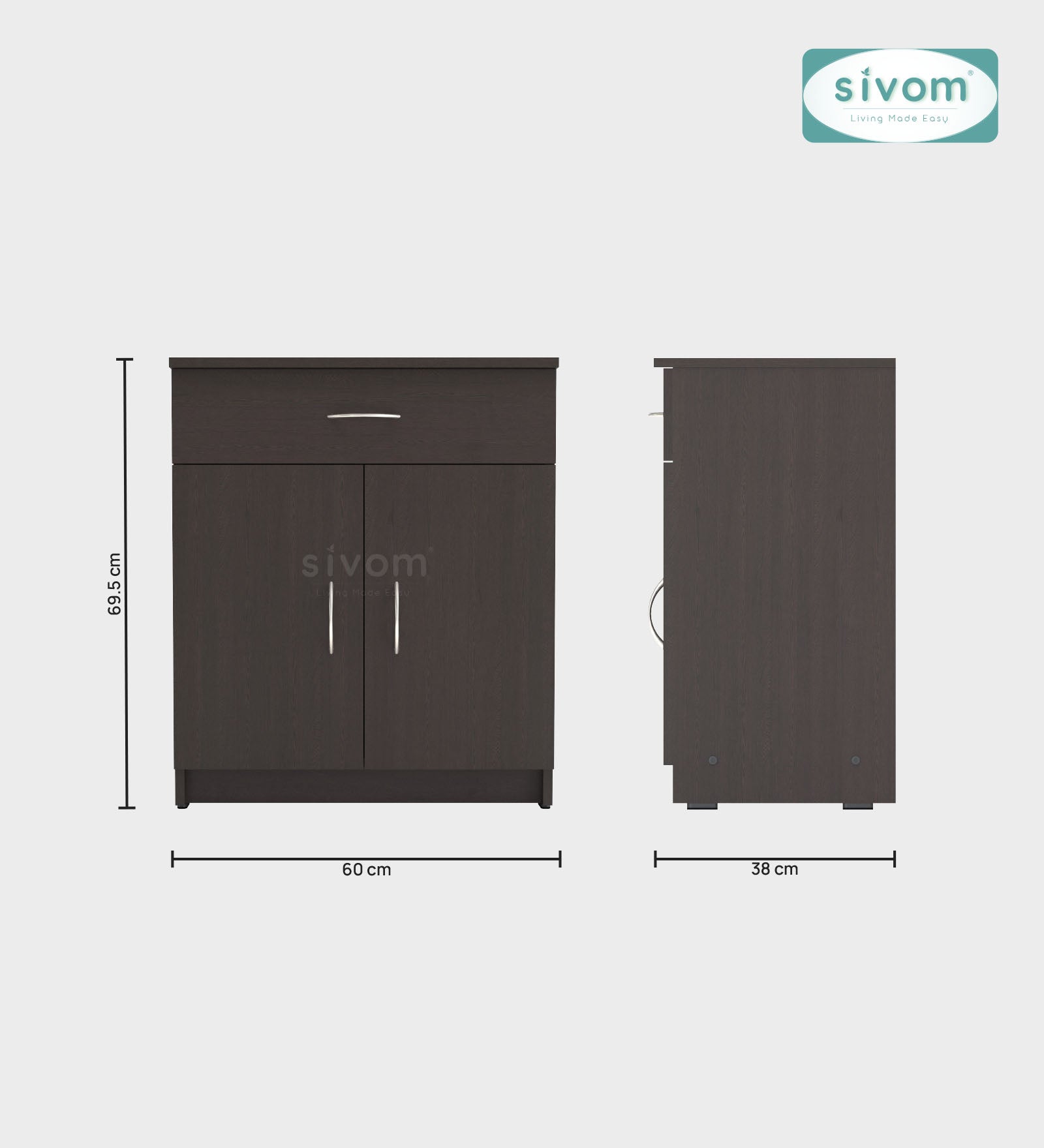 Sivom SIVOM Cabin Multipurpose Storage Unit/ Engineered Wood Free Standing Cabinet for Modern Homes | Elegant Design & Premium Finish