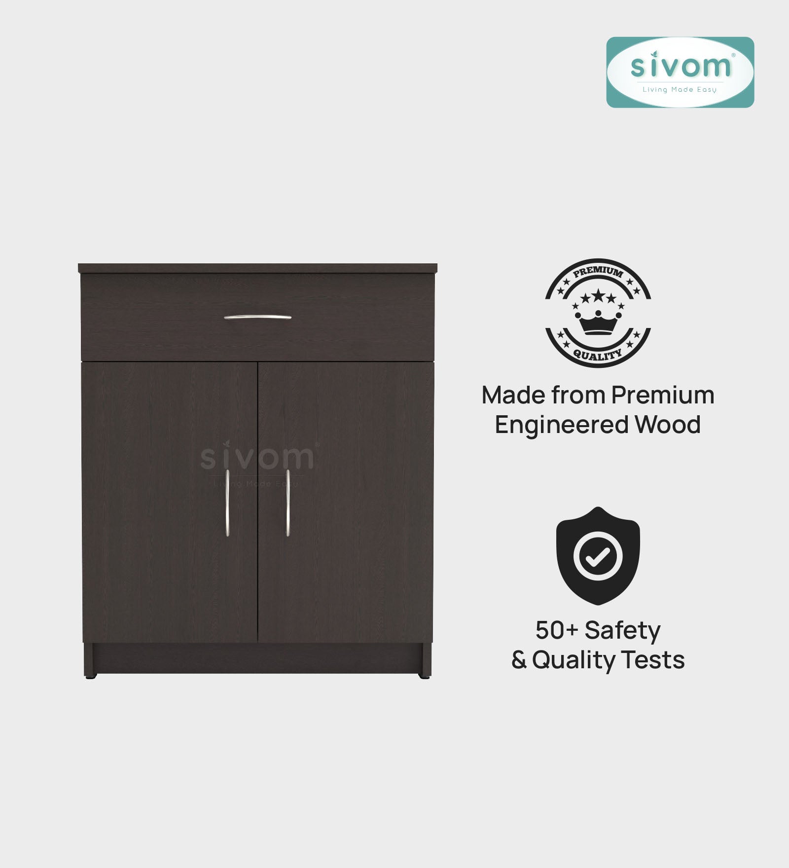 Sivom SIVOM Cabin Multipurpose Storage Unit/ Engineered Wood Free Standing Cabinet for Modern Homes | Elegant Design & Premium Finish