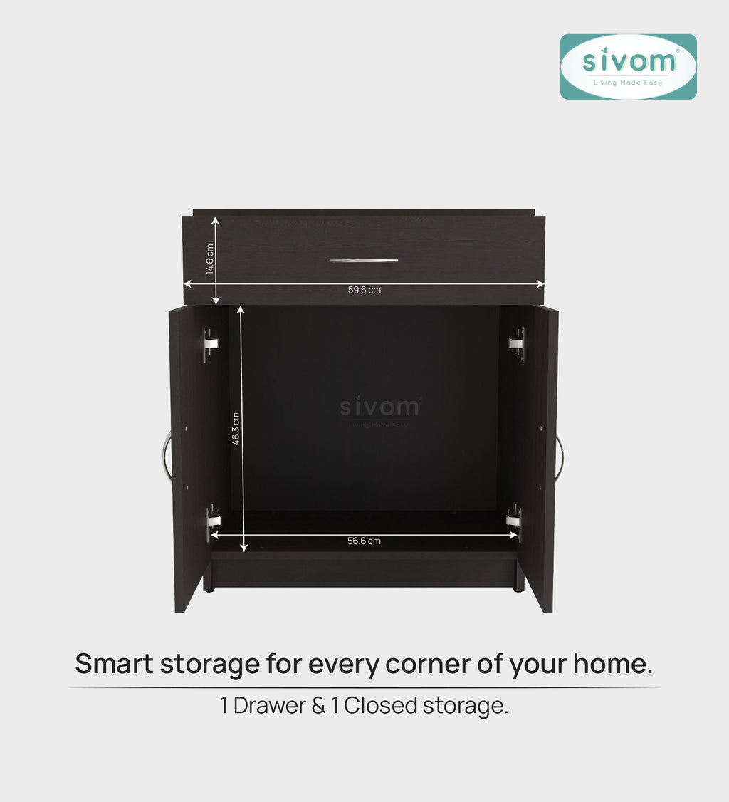 Sivom SIVOM Cabin Multipurpose Storage Unit/ Engineered Wood Free Standing Cabinet for Modern Homes | Elegant Design & Premium Finish
