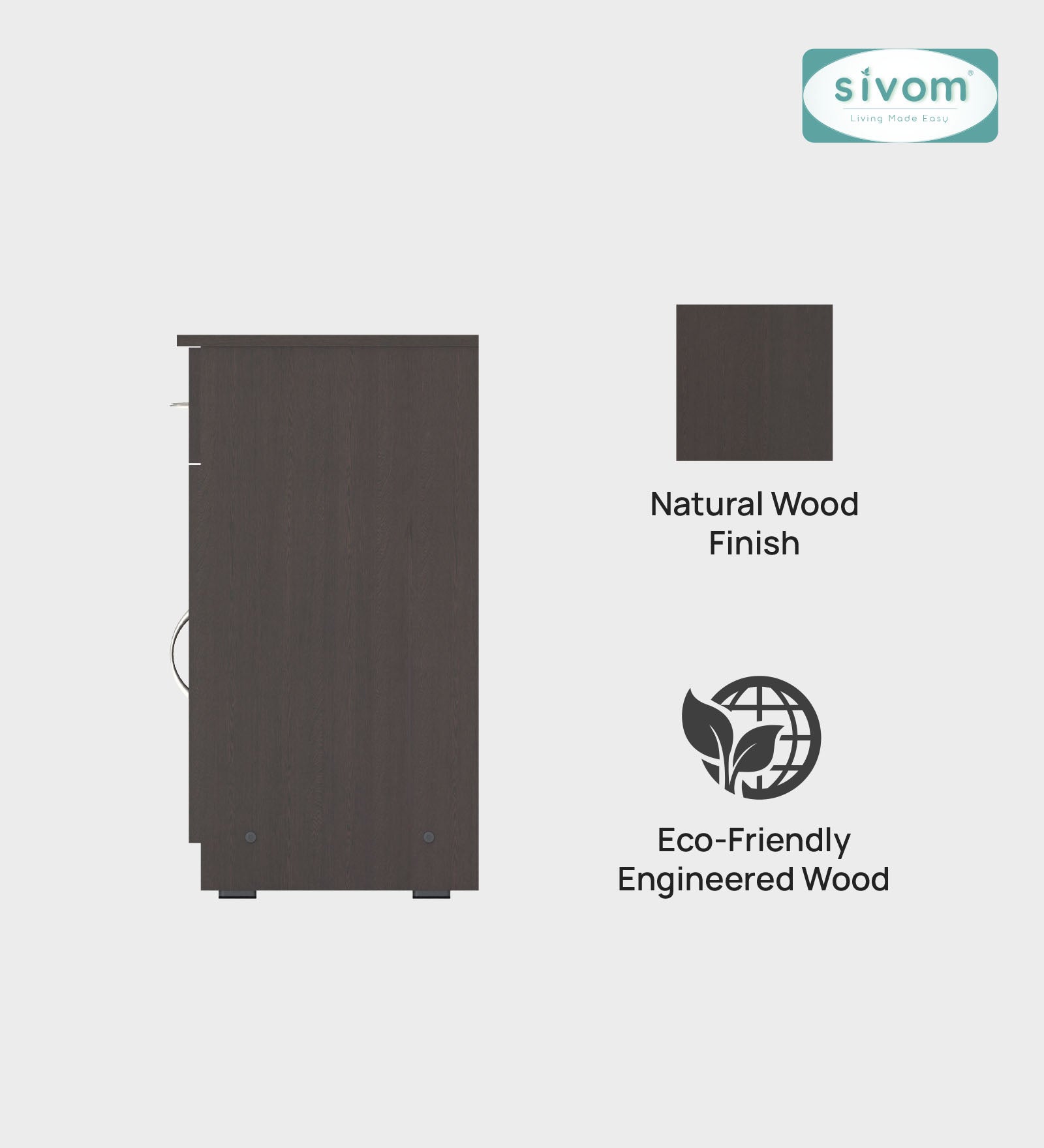 Sivom SIVOM Cabin Multipurpose Storage Unit/ Engineered Wood Free Standing Cabinet for Modern Homes | Elegant Design & Premium Finish