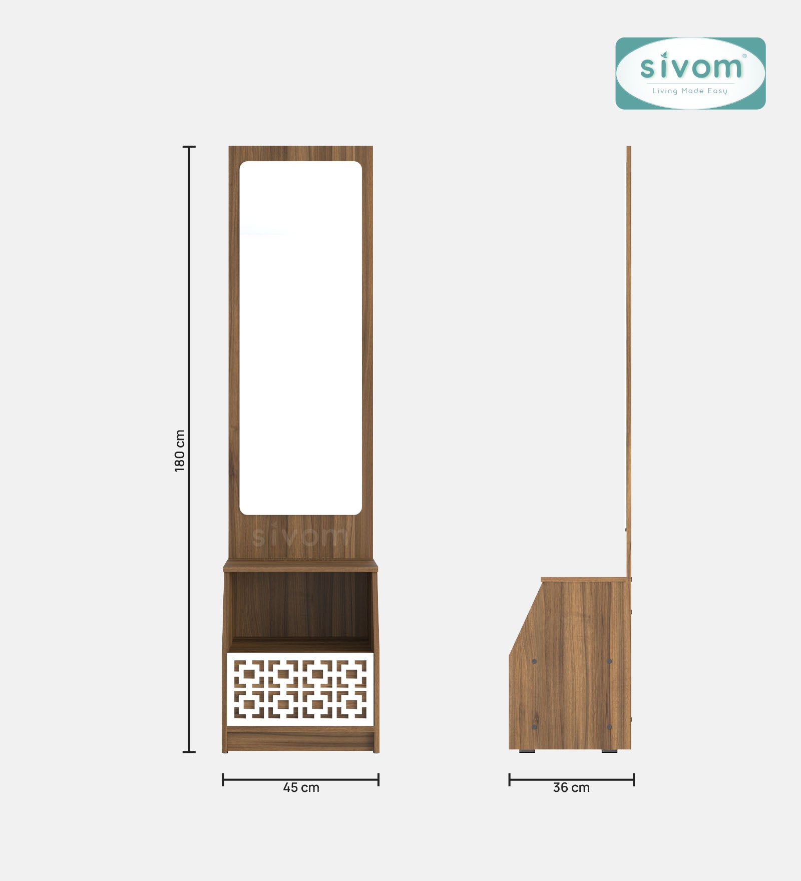 Sivom SIVOM Calvin Dressing Table with Stool Engineered Wood Dressing Table for Modern Homes | Elegant Design & Premium Finish