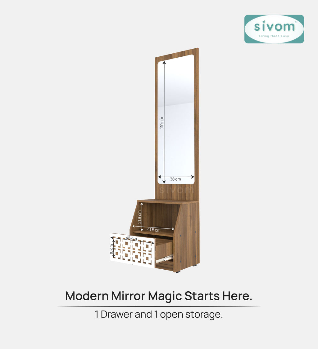 Sivom SIVOM Calvin Dressing Table with Stool Engineered Wood Dressing Table for Modern Homes | Elegant Design & Premium Finish