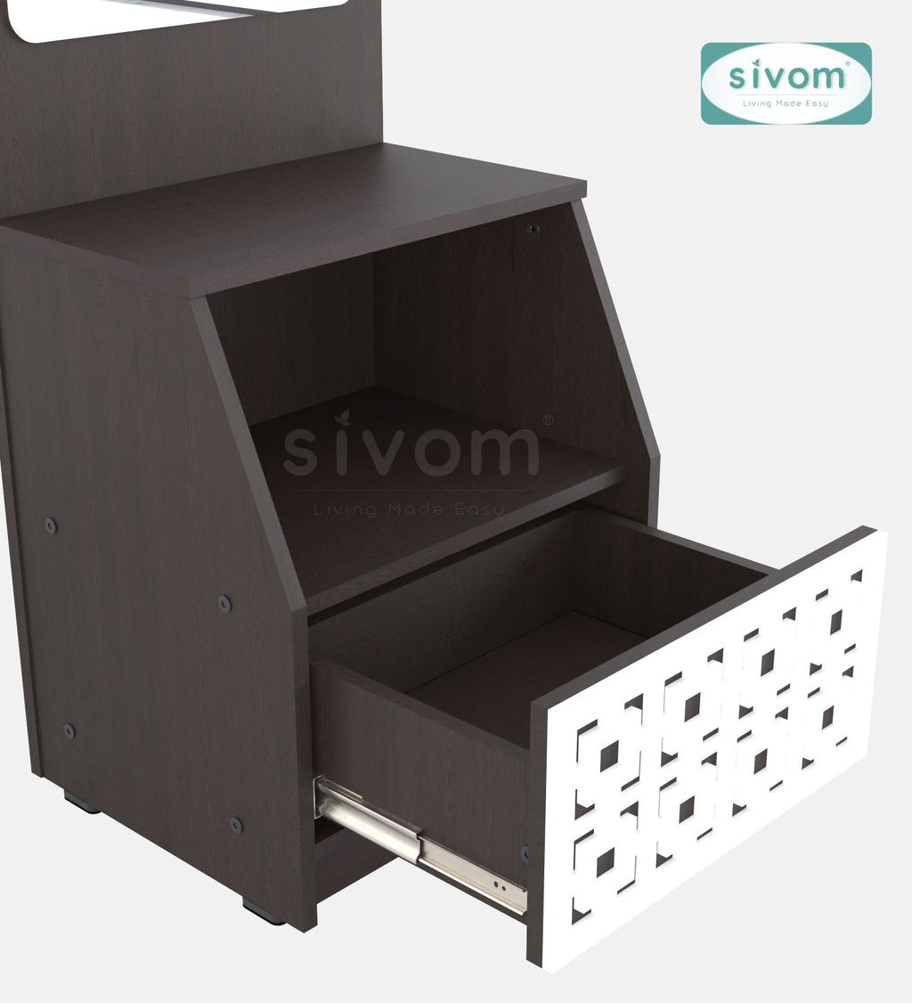 Sivom SIVOM Calvin Dressing Table with Stool Engineered Wood Dressing Table for Modern Homes | Elegant Design & Premium Finish