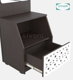 Sivom SIVOM Calvin Dressing Table with Stool Engineered Wood Dressing Table for Modern Homes | Elegant Design & Premium Finish