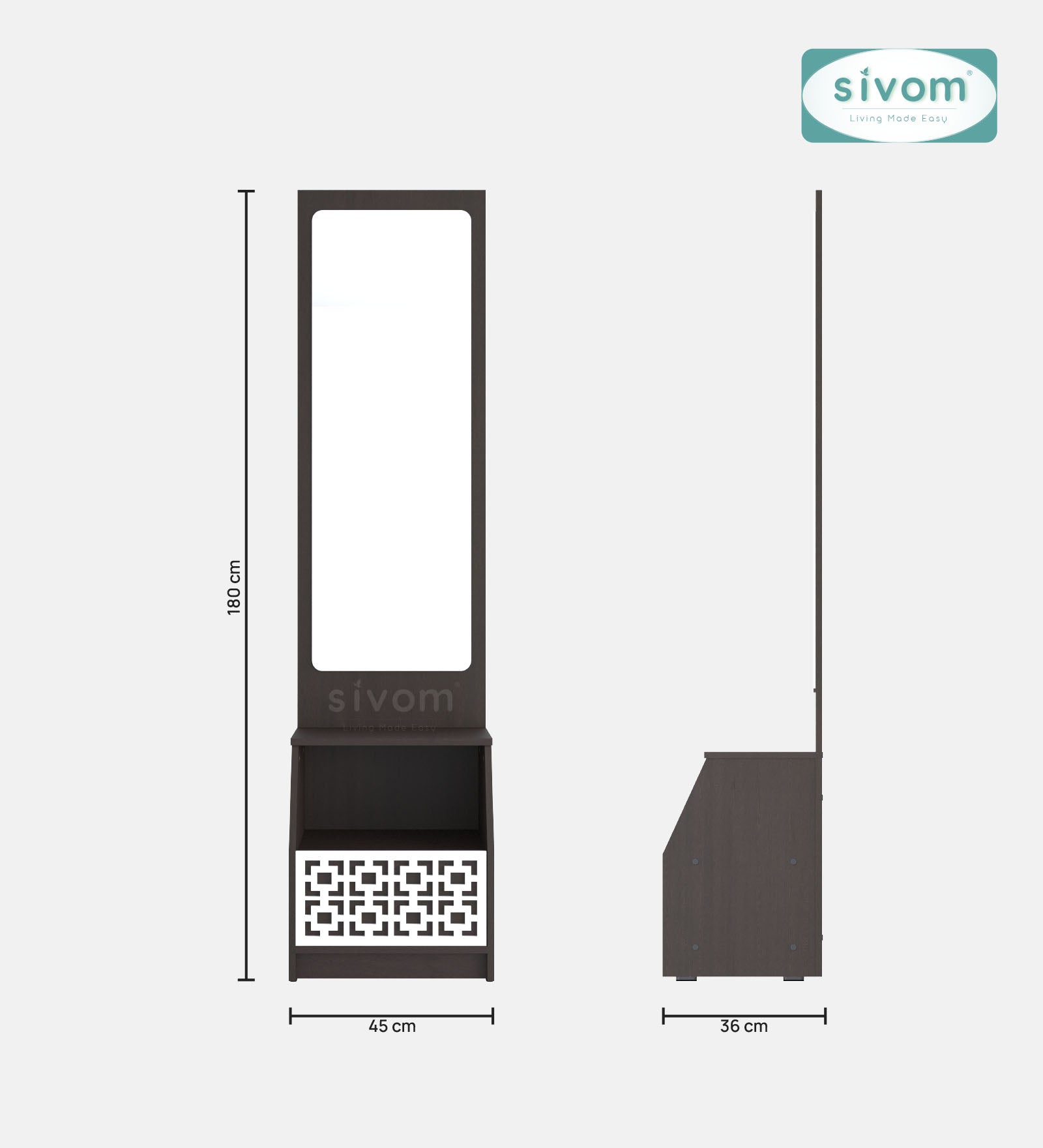 Sivom SIVOM Calvin Dressing Table with Stool Engineered Wood Dressing Table for Modern Homes | Elegant Design & Premium Finish