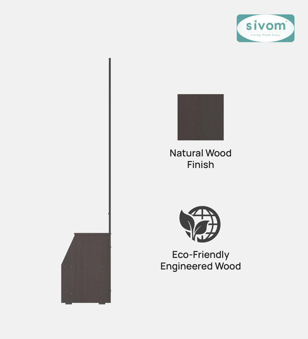 Sivom SIVOM Calvin Dressing Table with Stool Engineered Wood Dressing Table for Modern Homes | Elegant Design & Premium Finish