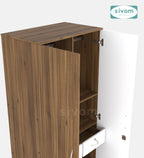 Sivom SIVOM Cambridge Multipurpose 2 Door Wardrobe / Spacious Shelves Engineered Wood 2 Door Wardrobe without Mirror