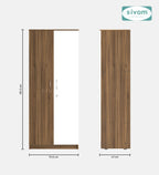 Sivom SIVOM Cambridge Multipurpose 2 Door Wardrobe / Spacious Shelves Engineered Wood 2 Door Wardrobe without Mirror