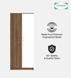 Sivom SIVOM Cambridge Multipurpose 2 Door Wardrobe / Spacious Shelves Engineered Wood 2 Door Wardrobe without Mirror