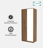 Sivom SIVOM Cambridge Multipurpose 2 Door Wardrobe / Spacious Shelves Engineered Wood 2 Door Wardrobe without Mirror
