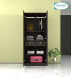 Sivom SIVOM Cambridge Multipurpose 2 Door Wardrobe / Spacious Shelves Engineered Wood 2 Door Wardrobe without Mirror