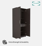 Sivom SIVOM Cambridge Multipurpose 2 Door Wardrobe / Spacious Shelves Engineered Wood 2 Door Wardrobe without Mirror