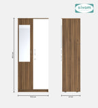 Sivom SIVOM Cambridge Multipurpose 2 Door Wardrobe With Mirror / Engineered Wood 2 Door Wardrobe With Mirror for Modern Homes | Elegant Design & Premium Finish