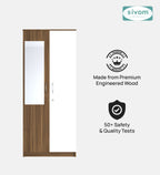 Sivom SIVOM Cambridge Multipurpose 2 Door Wardrobe With Mirror / Engineered Wood 2 Door Wardrobe With Mirror for Modern Homes | Elegant Design & Premium Finish