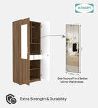 Sivom SIVOM Cambridge Multipurpose 2 Door Wardrobe With Mirror / Engineered Wood 2 Door Wardrobe With Mirror for Modern Homes | Elegant Design & Premium Finish