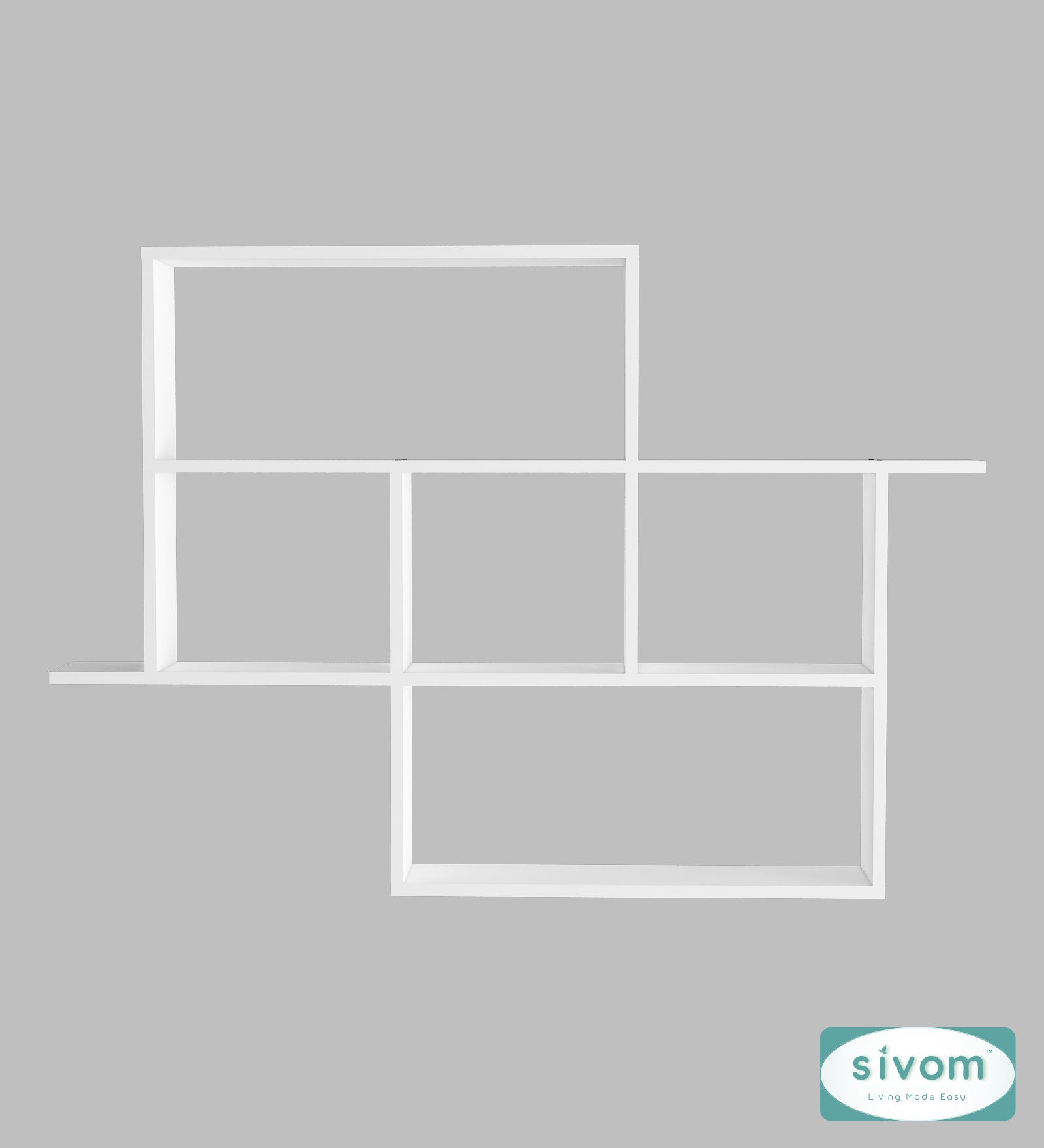 Sivom SIVOM CEDRIC Multipurpose Modular Wall Racks/Shelves/Organiser/Décor Particle Board Wall Shelf (Number of Shelves - 6, ) for Modern Homes | Elegant Design & Premium Finish