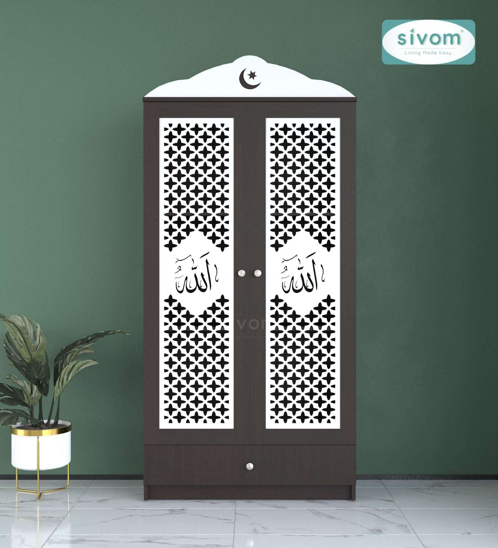 Sivom furniture SIVOM Celestial Prayer Unit Engineered Wood (Height: 167, Knock Down) for Modern Homes | Elegant Design & Premium Finish