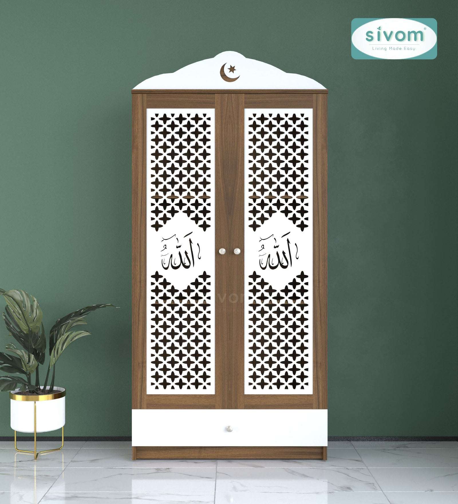 Sivom furniture SIVOM Celestial Prayer Unit Engineered Wood (Height: 167, Knock Down) for Modern Homes | Elegant Design & Premium Finish