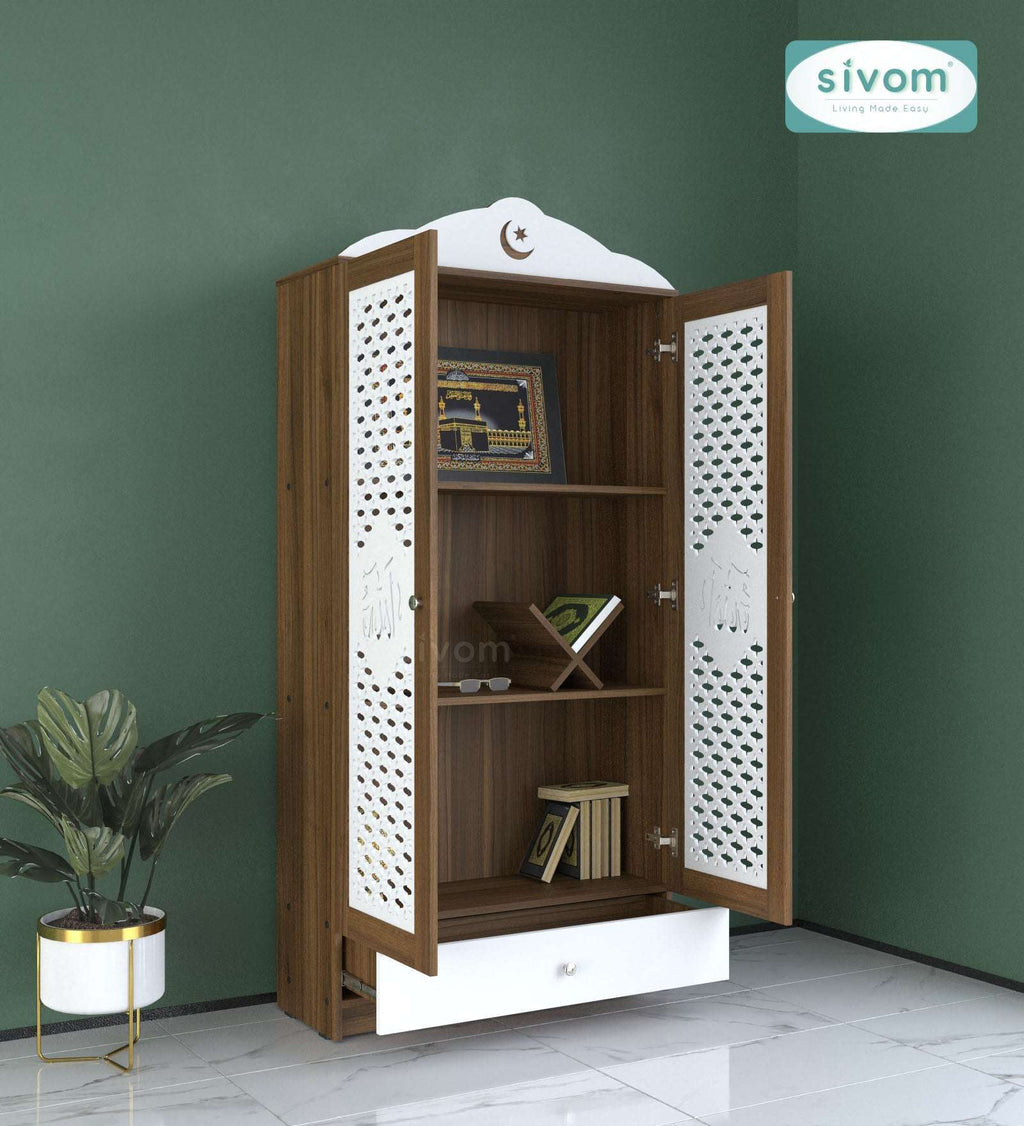 Sivom furniture SIVOM Celestial Prayer Unit Engineered Wood (Height: 167, Knock Down) for Modern Homes | Elegant Design & Premium Finish