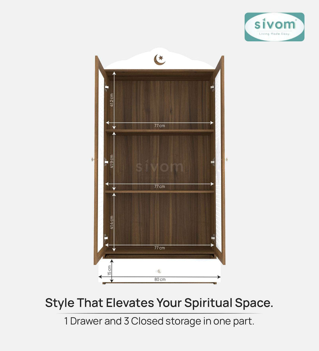 Sivom furniture SIVOM Celestial Prayer Unit Engineered Wood (Height: 167, Knock Down) for Modern Homes | Elegant Design & Premium Finish