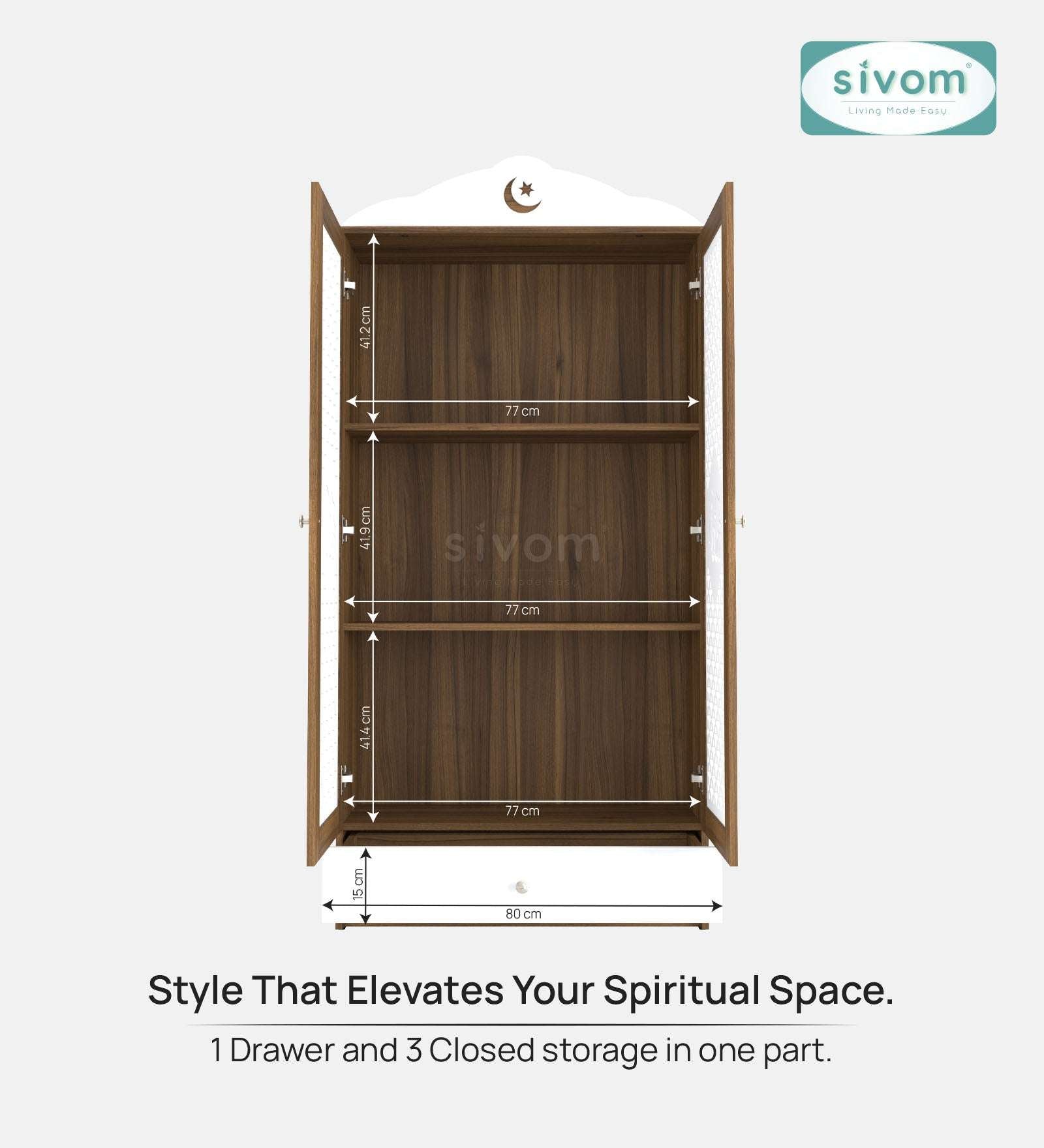 Sivom furniture SIVOM Celestial Prayer Unit Engineered Wood (Height: 167, Knock Down) for Modern Homes | Elegant Design & Premium Finish