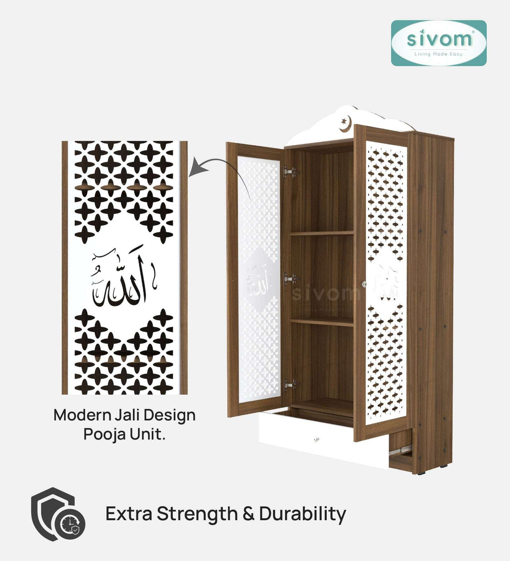 Sivom furniture SIVOM Celestial Prayer Unit Engineered Wood (Height: 167, Knock Down) for Modern Homes | Elegant Design & Premium Finish