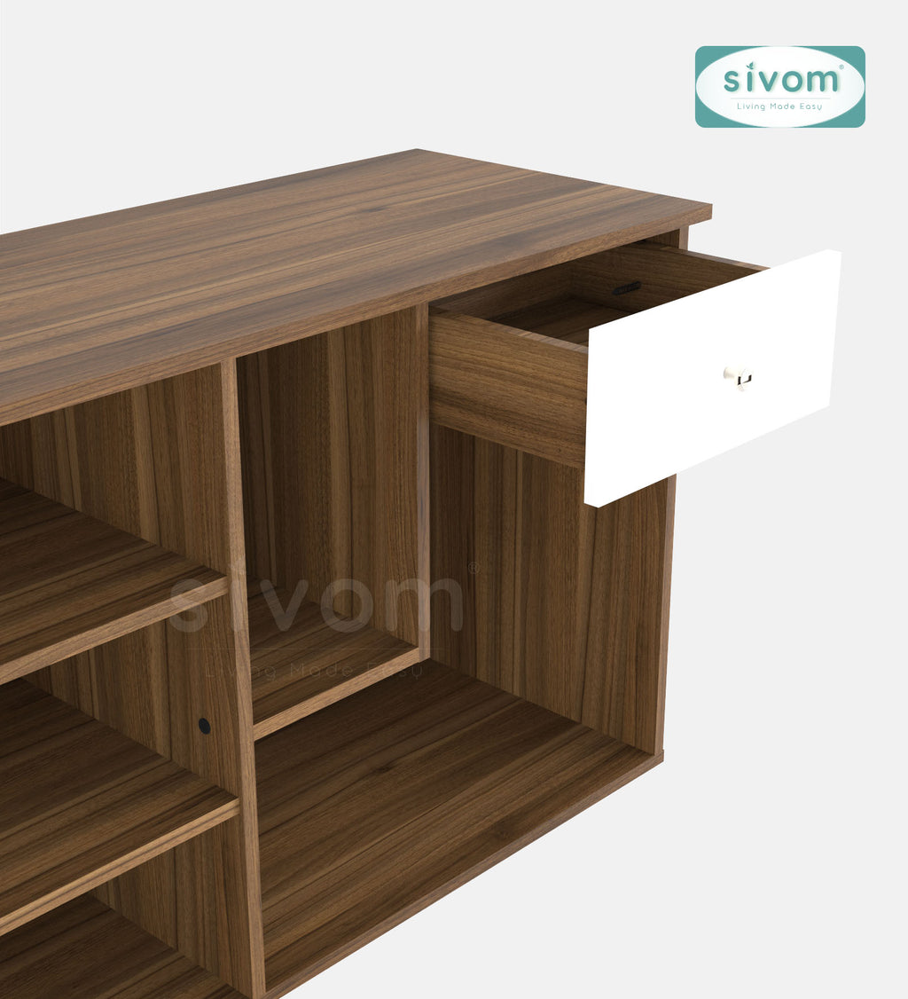Sivom furniture SIVOM CERA Multipurpose TV Unit fits upto 43 inch with Storage Engineered Wood TV Entertainment Unit for Modern Homes | Elegant Design & Premium Finish (Copy)
