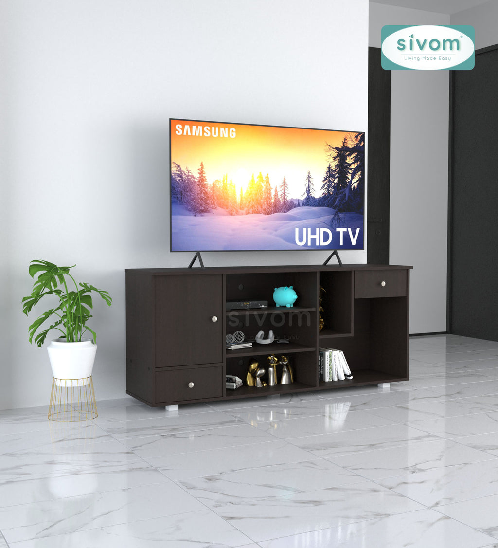 Sivom furniture SIVOM CERA Multipurpose TV Unit fits upto 43 inch with Storage Engineered Wood TV Entertainment Unit for Modern Homes | Elegant Design & Premium Finish (Copy)