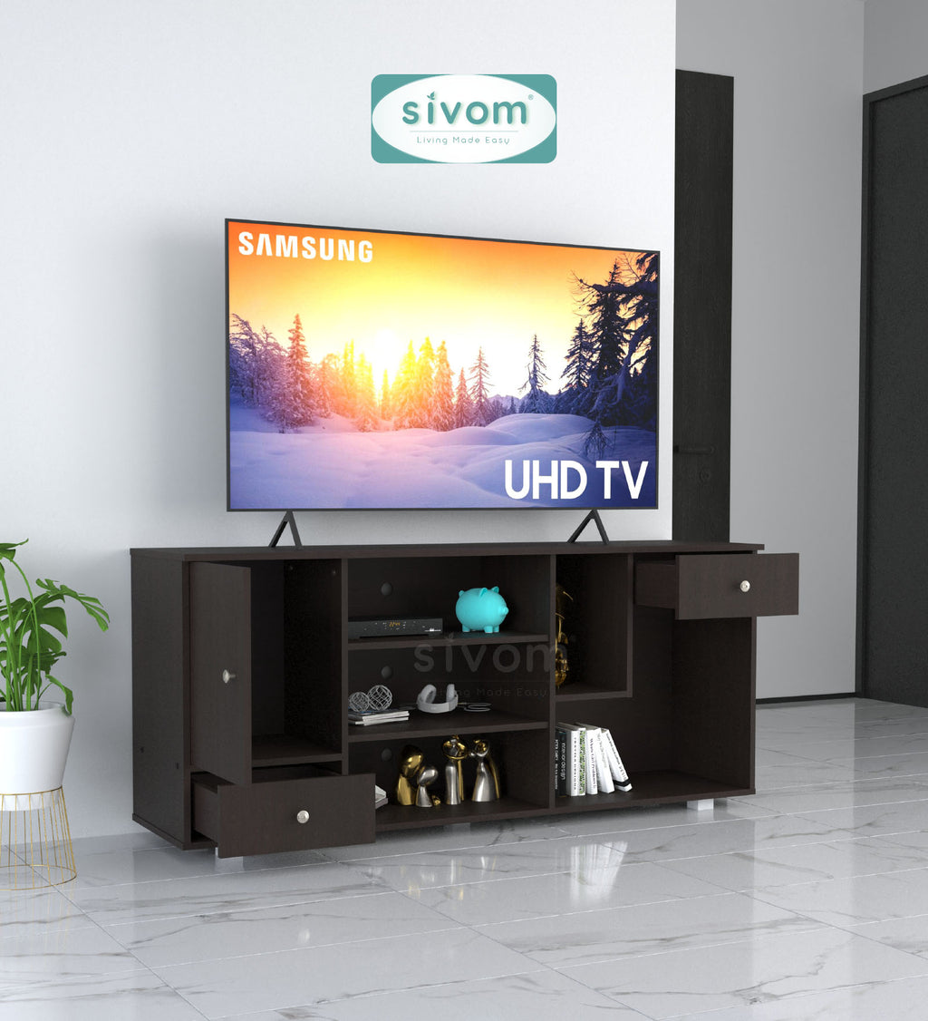 Sivom furniture SIVOM CERA Multipurpose TV Unit fits upto 43 inch with Storage Engineered Wood TV Entertainment Unit for Modern Homes | Elegant Design & Premium Finish (Copy)