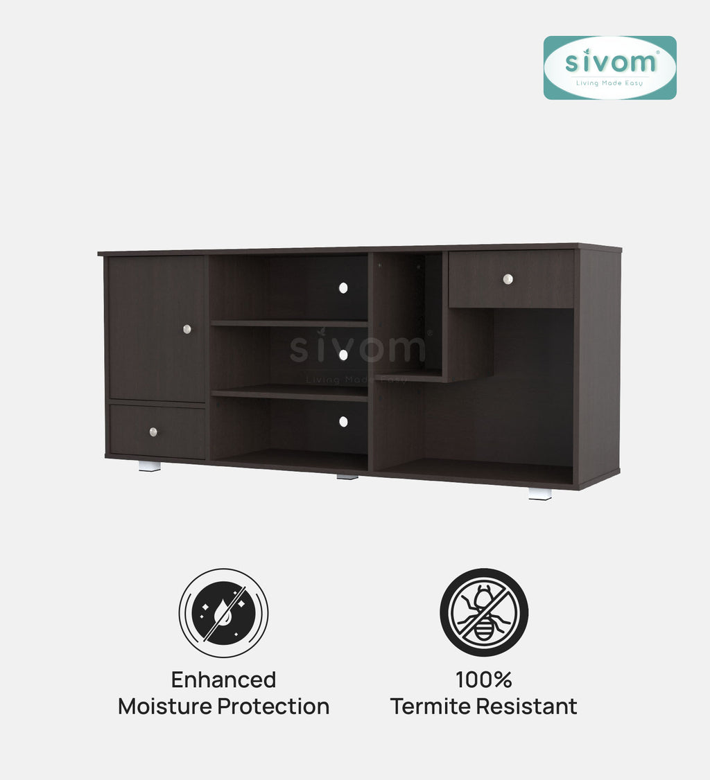 Sivom furniture SIVOM CERA Multipurpose TV Unit fits upto 43 inch with Storage Engineered Wood TV Entertainment Unit for Modern Homes | Elegant Design & Premium Finish (Copy)